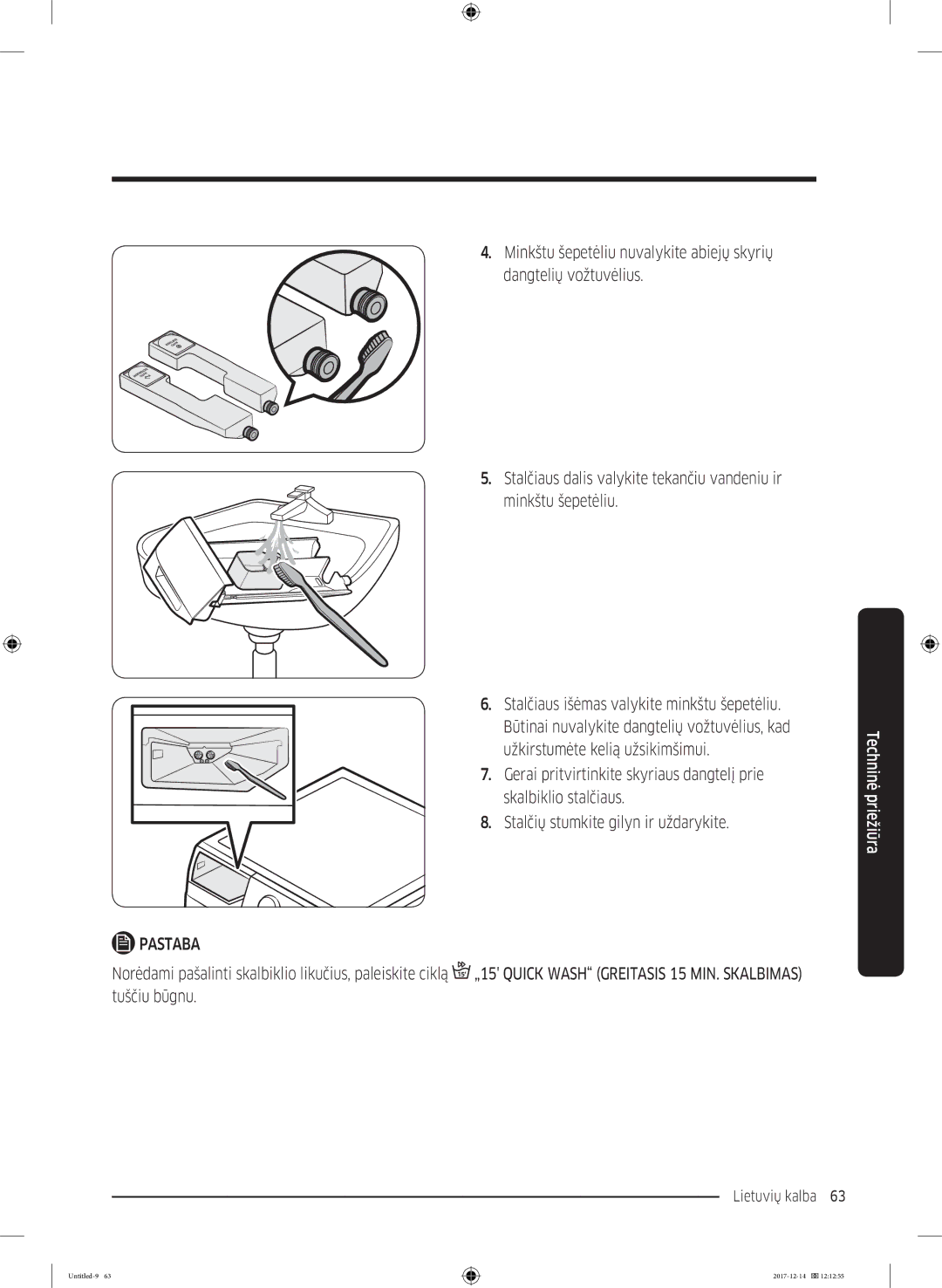 Samsung WW10M86INOA/LE manual Lietuvių kalba 63  